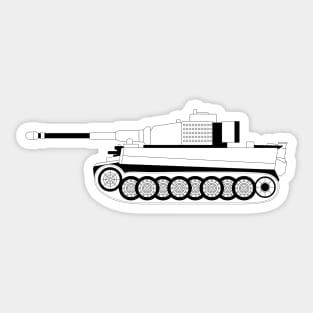 Tiger I Tank Black Outline Sticker